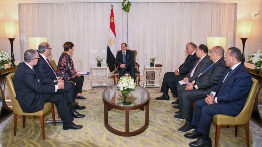 الرئيس عبدالفتاح السيسي و مديرة التنفيذي لصندوق النقد الدولي