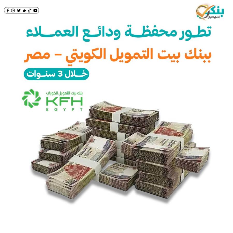 102.5 % نموًا بمحفظة ودائع عملاء بنك بيت التمويل الكويتي - مصر خلال 3 سنوات