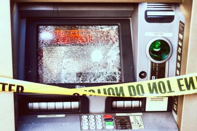 رجل يحطم ماكينة صراف آلي بسبب إخراجها للمال!