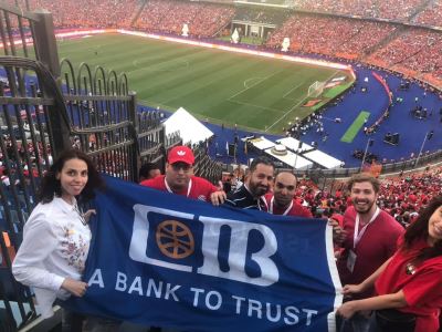 صور| البنك التجاري الدولي مصر يرفع شعار لا صوت يعلو فوق صوت المنتخب