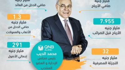 بأرباح 5.6 مليار جنيه.. مؤشرات QNB الأهلي المالية بنهاية الربع الثالث «إنفوجرافيك»