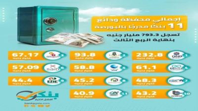 محفظة ودائع 11 بنكًا مدرجًا بالبورصة بنهاية الربع الثالث من 2020 «إنفوجرافيك»