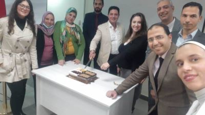 موظفو البنك الزراعي المصري يحتفلون بالعام الجديد 2021 «صور»
