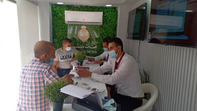 الحملة الترويجية لبنك مصر تتواجد في الخصوص لنشر الشمول المالي «صور»