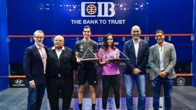 فوز ‏علي فرج ونوران جوهر ببطولة CIB الدولية المفتوحة للإسكواش 2021