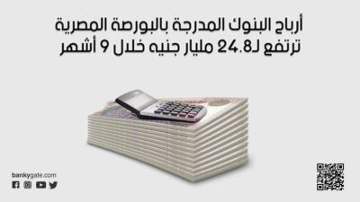 أرباح البنوك المدرجة بالبورصة المصرية ترتفع لـ24.8 مليار جنيه خلال 9 أشهر «إنفوجرافيك»