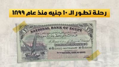 رحلة تطور الـ 10 جنيه منذ عام 1899 