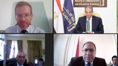 وزير الاتصالات يلتقي مسئولي شركات التكنولوجيا الفرنسية الأعضاء بمجلس أرباب العمل الفرنسي