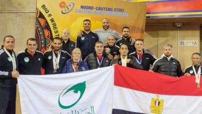 شريف فاروق يكرم "فريق البريد للمصارعة" لحصوله على بطولة جنوب إفريقيا الدولية "Big5"