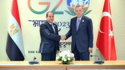 الرئيس السيسي يلتقى نظيره التركي خلال فعاليات قمة الـ20 بالهند
