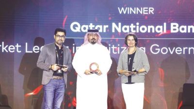 مجموعة QNB تحصل على جائزة الريادة في رقمنة المدفوعات الحكومية