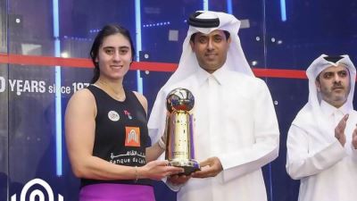 بنك القاهرة يهنئ نور الشربيني لحصولها على بطولة قطر للإسكواش