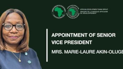 البنك الإفريقي للتنمية يعيّن ماري-لور أكين-أولغبادي في منصب النائب الأول للرئيس