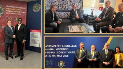 حسن عبدالله يعقد لقاءات رفيعة خلال اجتماعات بنك التنمية الإفريقي لبحث تعزيز التعاون مع دول القارة