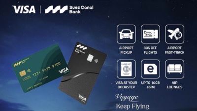 بنك قناة السويس يُقدم تجربة سفر مُتكاملة لحاملي بطاقات Visa الائتمانية